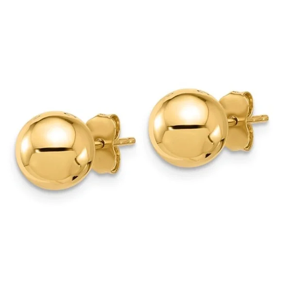 14k Yellow Gold (8mm) Ball Stud Earrings